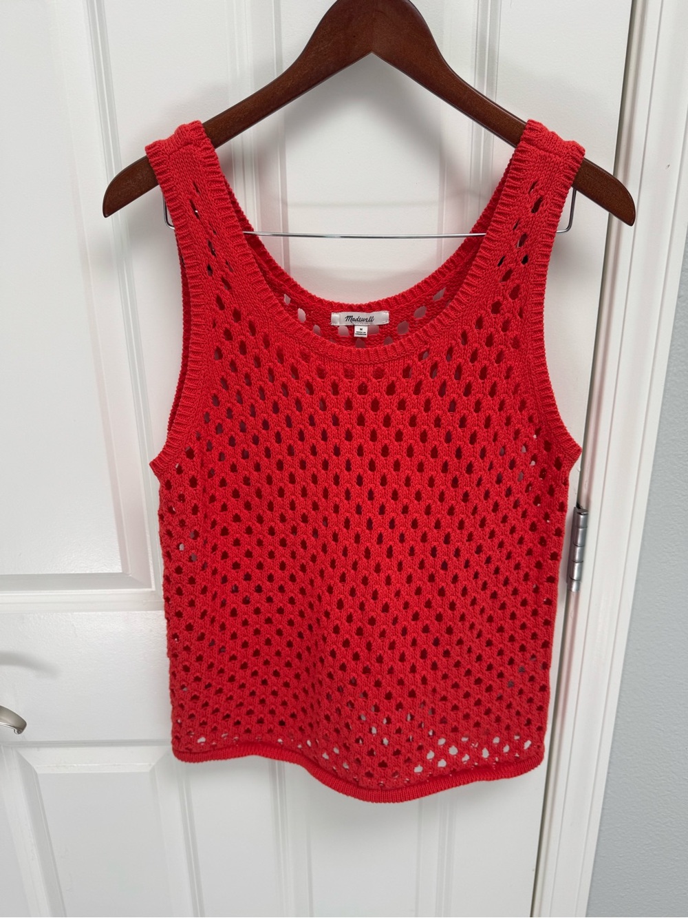 Madewell Red/Orange Crochet Tank Top